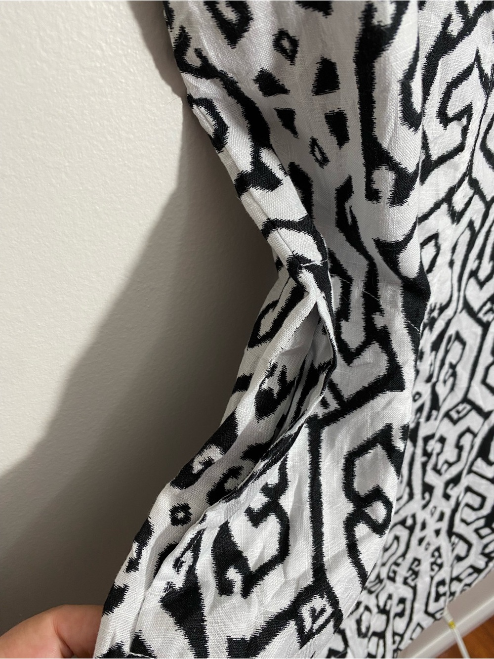 J. Jill Black and White Abstract Linen-Blend Dress Petite Small - Picture 7 of 16